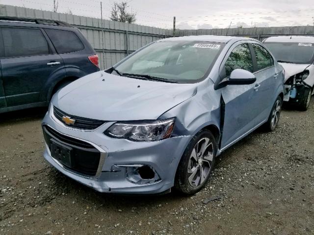 1G1JF5SB9J4134698 - 2018 CHEVROLET SONIC PREM BLUE photo 2