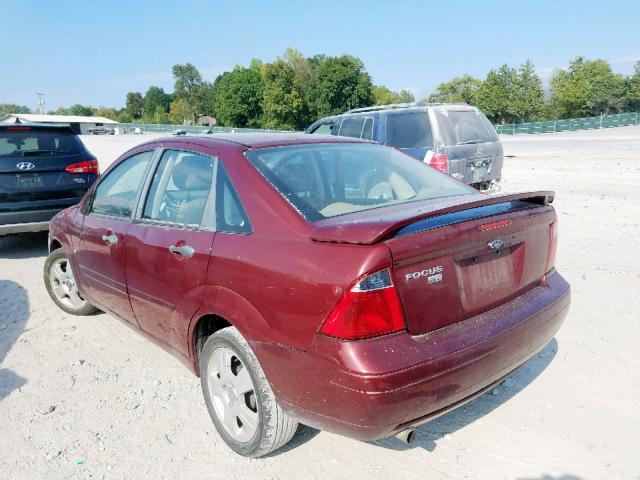 1FAHP34NX7W212259 - 2007 FORD FOCUS ZX4 MAROON photo 3