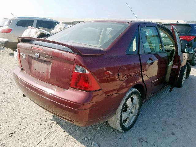 1FAHP34NX7W212259 - 2007 FORD FOCUS ZX4 MAROON photo 4