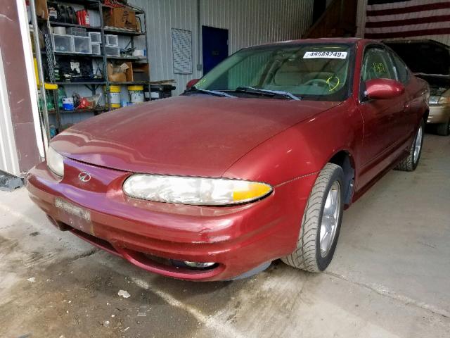 1G3NL12EX1C112932 - 2001 OLDSMOBILE ALERO GL BURGUNDY photo 2