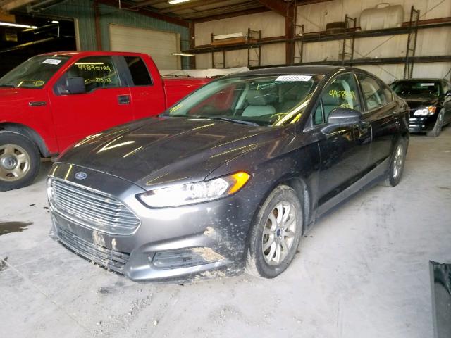 1FA6P0G79F5122897 - 2015 FORD FUSION S GRAY photo 2