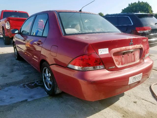 JA3AJ26E25U017543 - 2005 MITSUBISHI LANCER ES RED photo 3