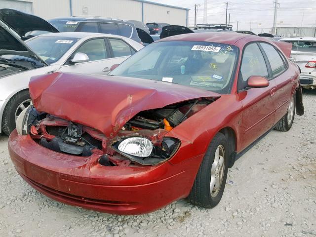 1FAFP552X1A248366 - 2001 FORD TAURUS SES RED photo 2