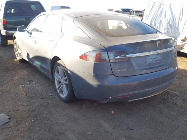 5YJSA1CG5DFP26870 - 2013 TESLA MODEL S GRAY photo 3