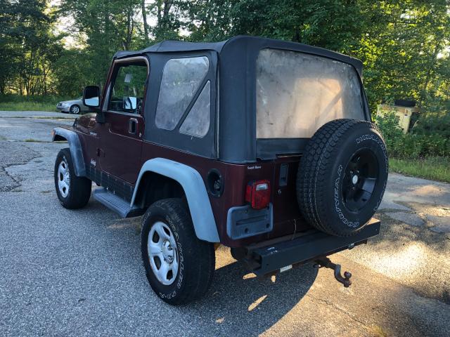 1J4FA49S73P307187 - 2003 JEEP WRANGLER / MAROON photo 3