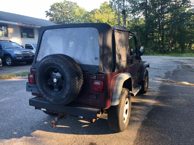 1J4FA49S73P307187 - 2003 JEEP WRANGLER / MAROON photo 4