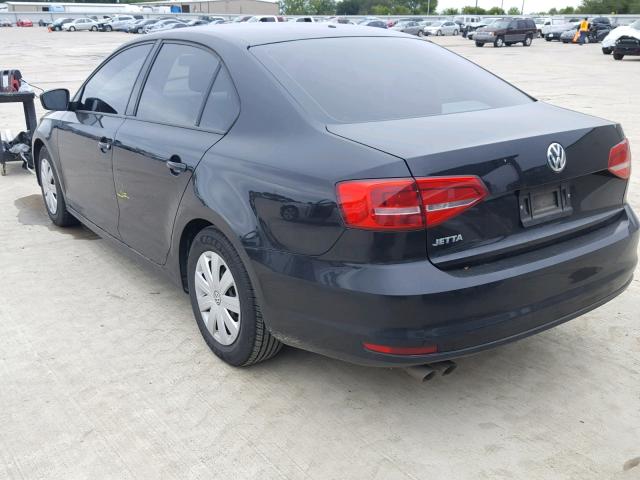 3VW2K7AJ2FM423037 - 2015 VOLKSWAGEN JETTA BASE BLACK photo 3