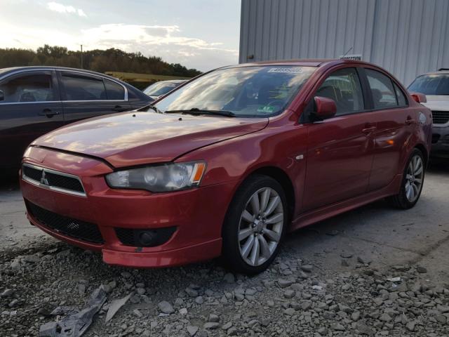 JA3AU86U38U041498 - 2008 MITSUBISHI LANCER GTS RED photo 2