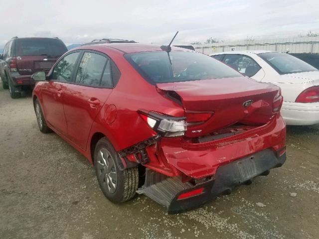 3KPA24AB5KE216295 - 2019 KIA RIO S RED photo 3