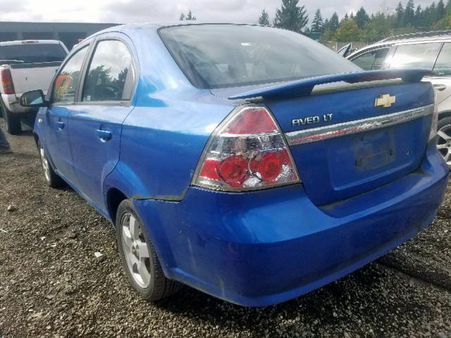 KL1TG56697B154794 - 2007 CHEVROLET AVEO LT BLUE photo 3