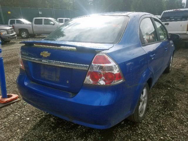 KL1TG56697B154794 - 2007 CHEVROLET AVEO LT BLUE photo 4