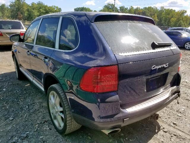 WP1AB29P74LA69216 - 2004 PORSCHE CAYENNE S BLUE photo 3