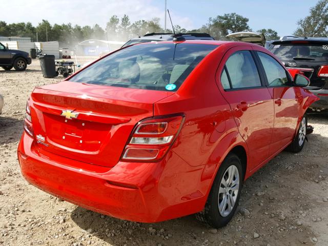 1G1JB5SHXH4164996 - 2017 CHEVROLET SONIC LS 红色 照片 4