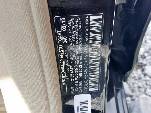 WDDGF8AB9DR285039 - 2013 MERCEDES-BENZ C 300 4MAT BLACK photo 10