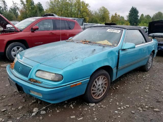 1C3EU4536RF242813 - 1994 CHRYSLER LEBARON BA TEAL photo 2