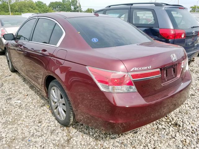 1HGCP2F87CA138345 - 2012 HONDA ACCORD EXL MAROON photo 3