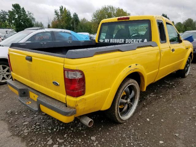 1FTYR14U71PA54660 - 2001 FORD RANGER SUP YELLOW photo 4