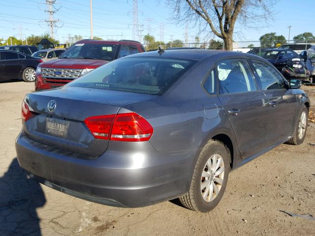 1VWAH7A39DC114319 - 2013 VOLKSWAGEN PASSAT S GRAY photo 4