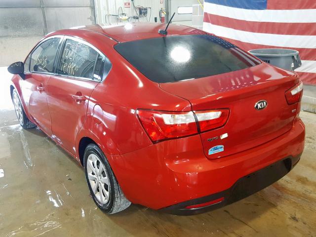 KNADM4A32F6431304 - 2015 KIA RIO LX RED photo 3