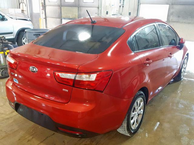 KNADM4A32F6431304 - 2015 KIA RIO LX RED photo 4