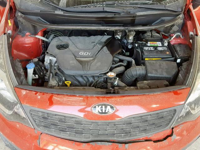 KNADM4A32F6431304 - 2015 KIA RIO LX RED photo 7