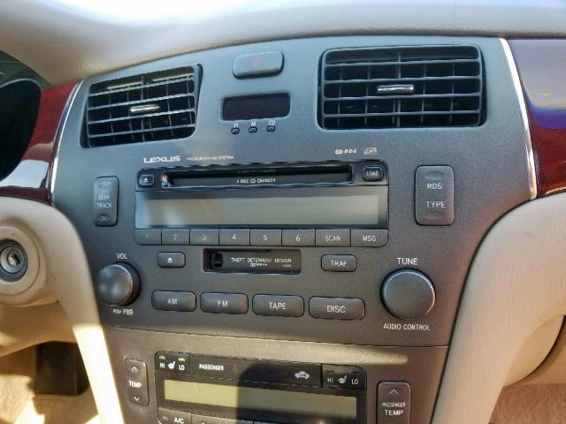 JTHBF30G920069082 - 2002 LEXUS ES 300 BLUE photo 9