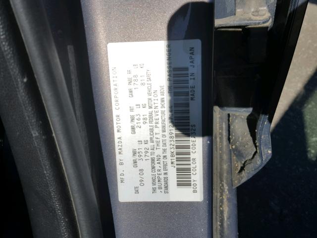 JM1BK323891237144 - 2009 MAZDA 3 S BLUE photo 10