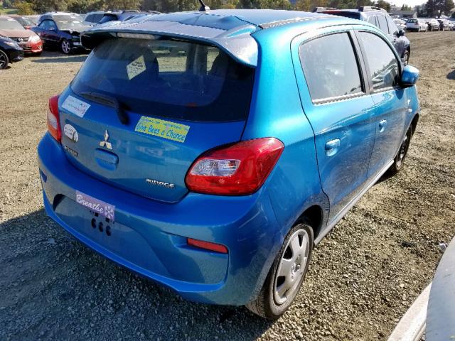 ML32A3HJXHH004061 - 2017 MITSUBISHI MIRAGE ES BLUE photo 4