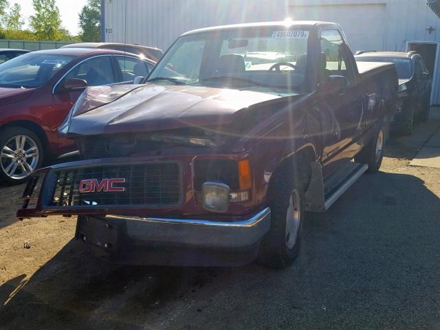 1GTEC14W9TZ542845 - 1996 GMC SIERRA C15 MAROON photo 2