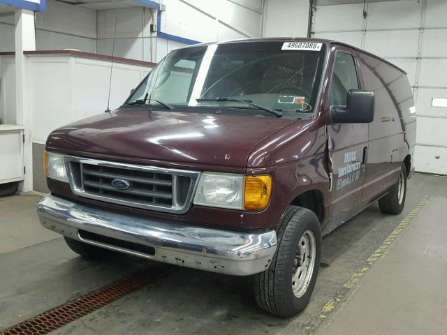 1FTRE14L96HA64082 - 2006 FORD ECONOLINE BURGUNDY photo 2