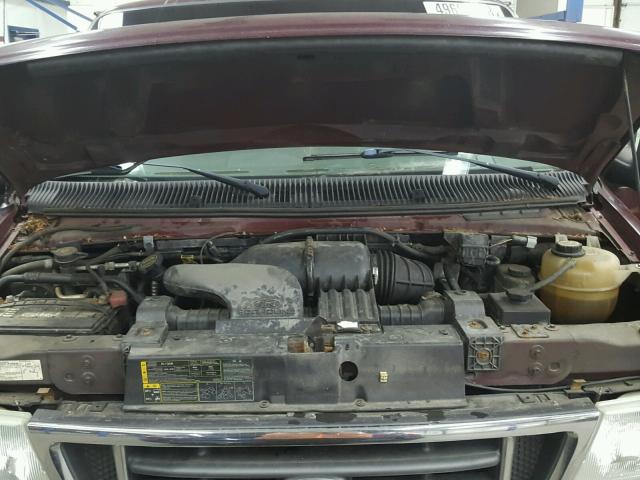 1FTRE14L96HA64082 - 2006 FORD ECONOLINE BURGUNDY photo 7