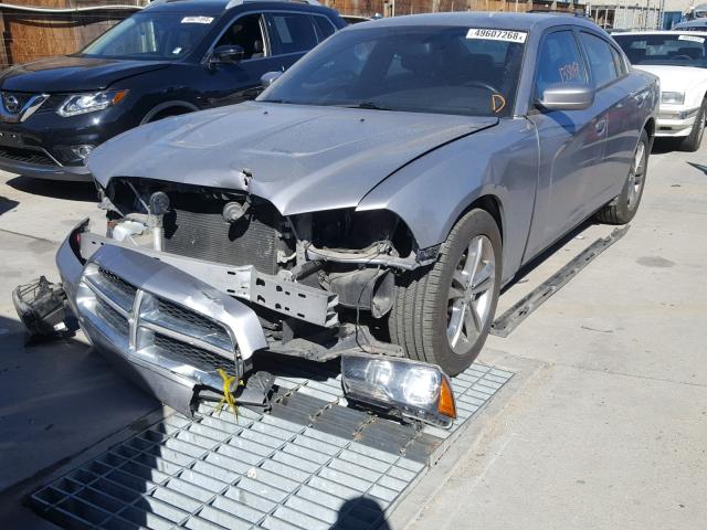 2C3CDXFG4DH722785 - 2013 DODGE CHARGER V6 SILVER photo 2