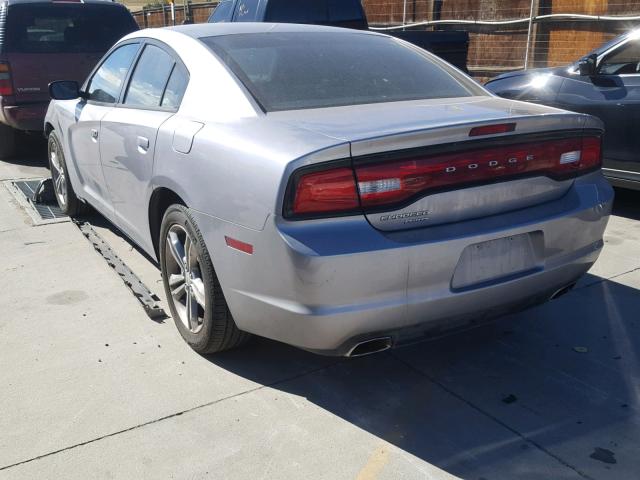 2C3CDXFG4DH722785 - 2013 DODGE CHARGER V6 SILVER photo 3