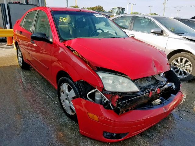 1FAFP34N07W129088 - 2007 FORD FOCUS ZX4 RED photo 1