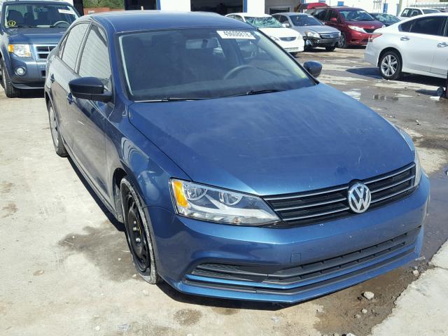 3VW2K7AJ7FM357360 - 2015 VOLKSWAGEN JETTA BASE Կապույտ լուսանկար 1