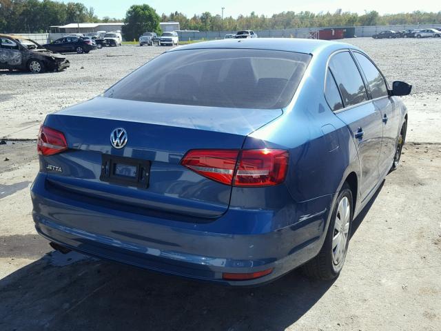 3VW2K7AJ7FM357360 - 2015 VOLKSWAGEN JETTA BASE Կապույտ լուսանկար 4