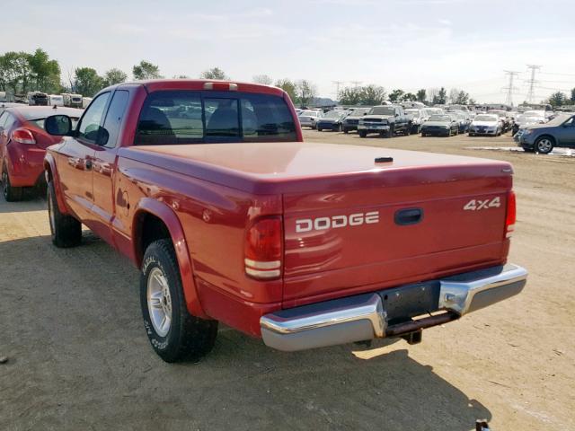 1B7GG22X0XS278136 - 1999 DODGE DAKOTA RED photo 3