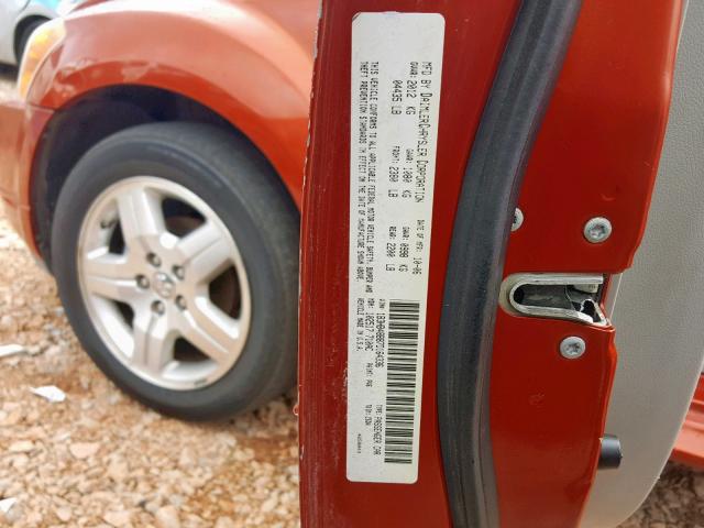 1B3HB48B87D164336 - 2007 DODGE CALIBER SX ORANGE photo 10