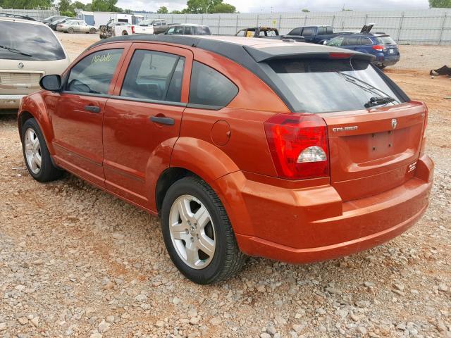 1B3HB48B87D164336 - 2007 DODGE CALIBER SX ORANGE photo 3