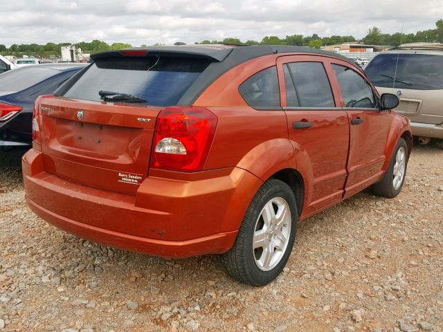 1B3HB48B87D164336 - 2007 DODGE CALIBER SX ORANGE photo 4