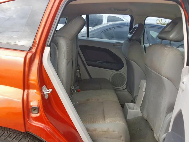 1B3HB48B87D164336 - 2007 DODGE CALIBER SX ORANGE photo 6