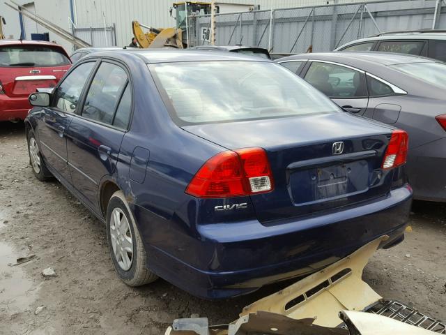 2HGES16424H919369 - 2004 HONDA CIVIC DX BLUE photo 3