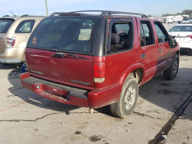 1GNDT13X23K131048 - 2003 CHEVROLET BLAZER RED photo 4