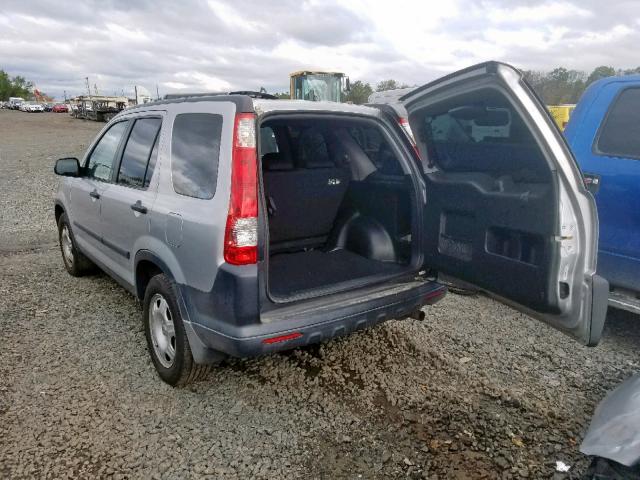 SHSRD78596U431993 - 2006 HONDA CR-V LX SILVER photo 3