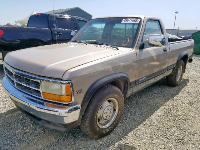 1B7HL26Y0PS253773 - 1993 DODGE DAKOTA GOLD photo 2