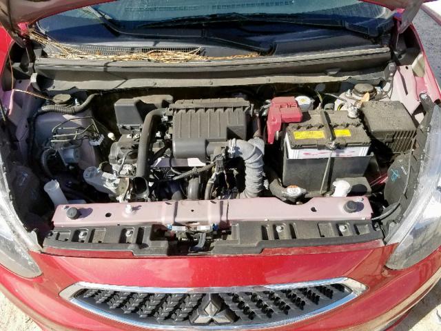 ML32A4HJ4HH015059 - 2017 MITSUBISHI MIRAGE SE BURGUNDY photo 7