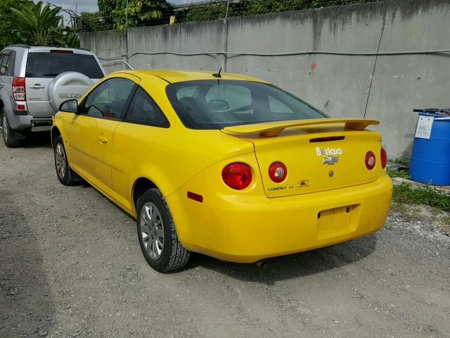 1G1AL18H697238380 - 2009 CHEVROLET COBALT LT YELLOW photo 3