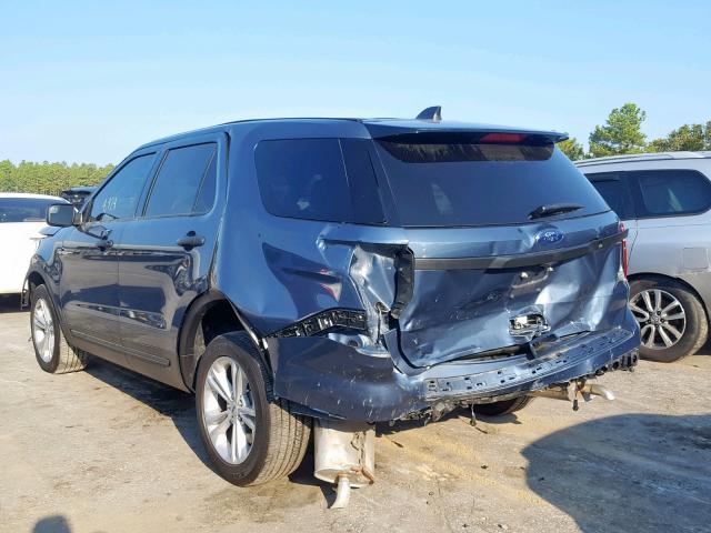 1FM5K8AR0KGA78828 - 2019 FORD EXPLORER P BLUE photo 3