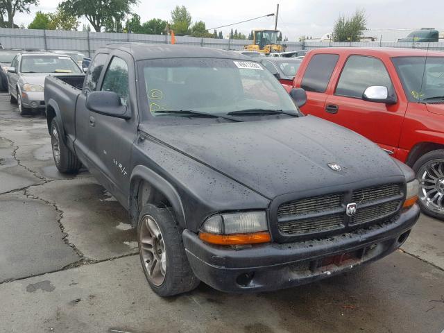 1B7GL22Z11S214112 - 2001 DODGE DAKOTA BLACK photo 1