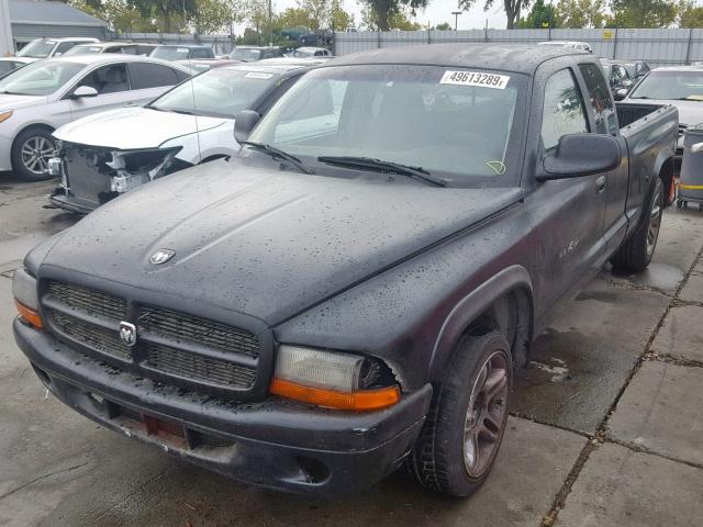 1B7GL22Z11S214112 - 2001 DODGE DAKOTA BLACK photo 2